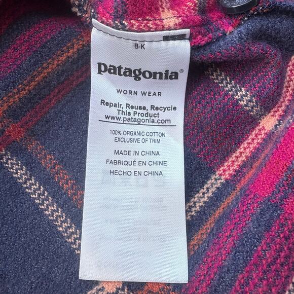 Patagonia Fjord Plaid Flannel Shirt Sz 6 Red Button Up Organic Cotton Gorpcore - Picture 9 of 11